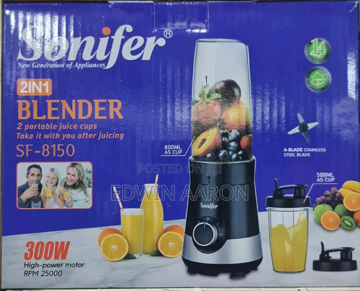 2 in 1 Sonifer Portable Electric Blender