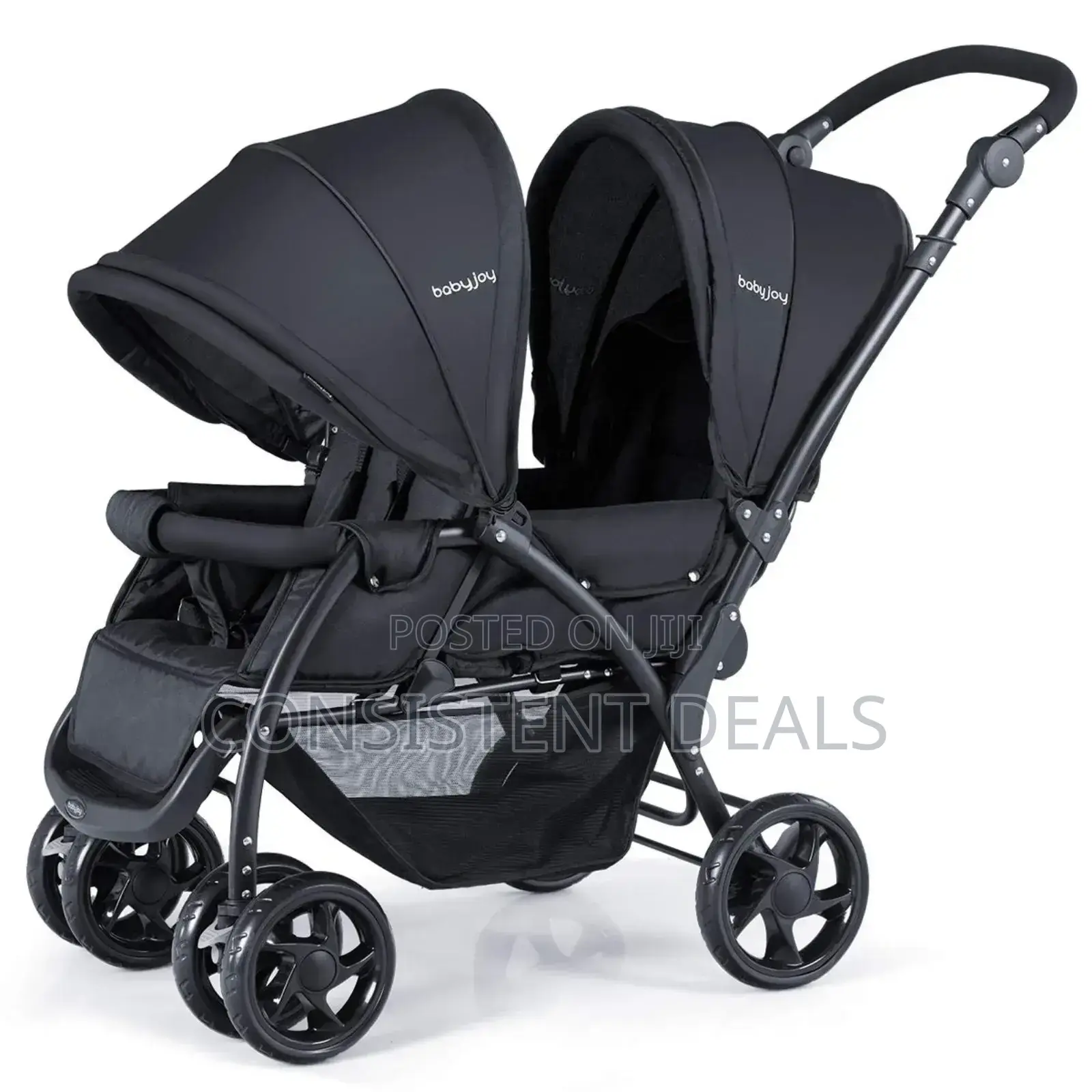 Twin Baby Stroller With a Folding Trolley