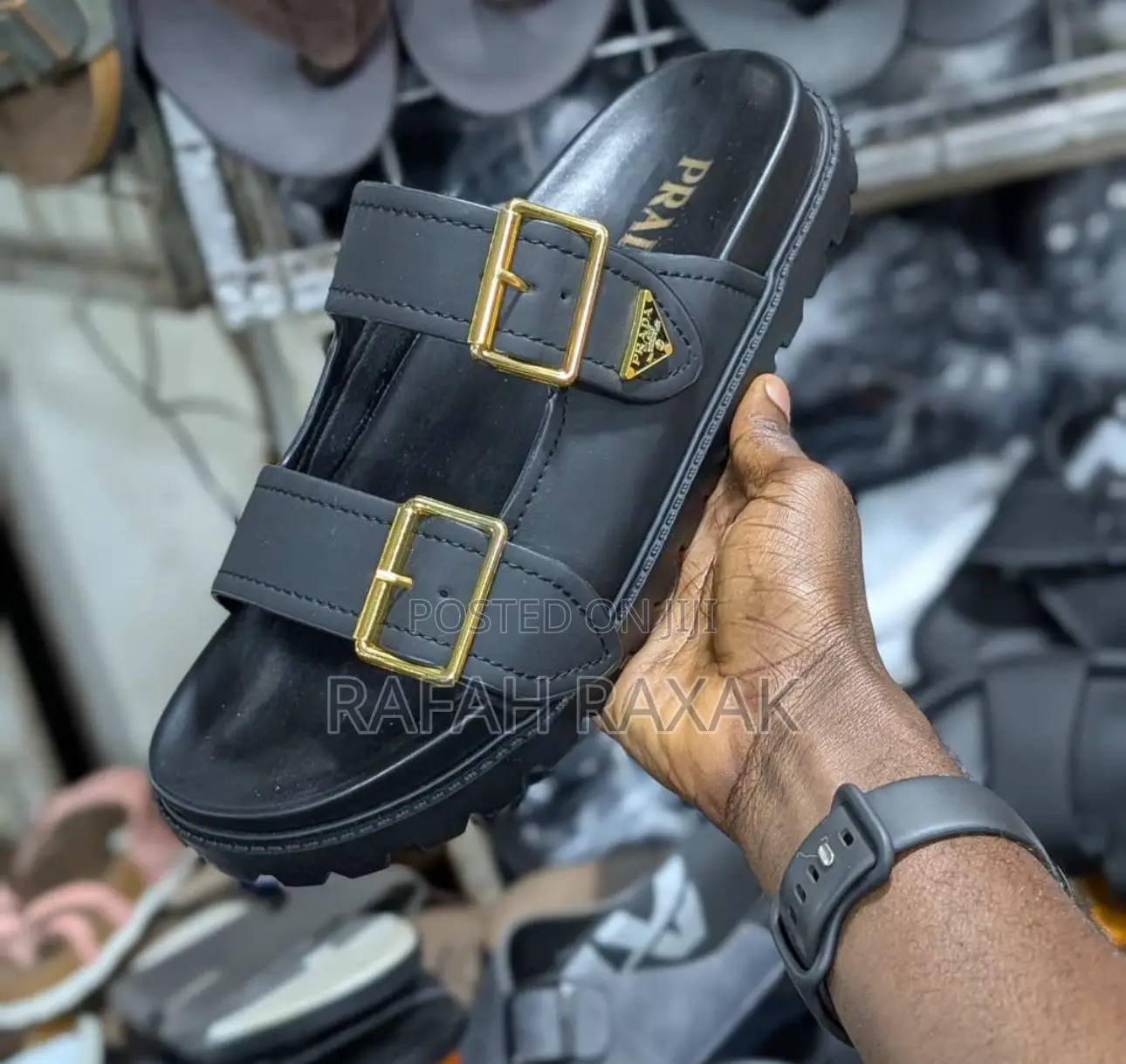 Original Prada Luxury Double Buckle/Strap Sandals