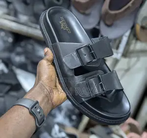 Original Men’S Hermes Luxury Double Buckle/Strap Sandals