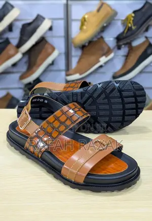 Original Brown Classy Men’S Hermes Ankle Strap Sandals