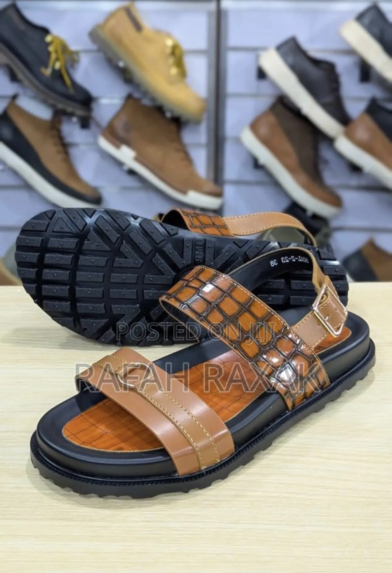 Original Brown Classy Men’S Hermes Ankle Strap Sandals