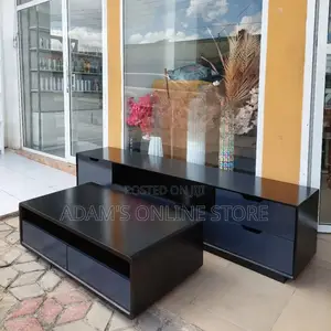 Certer Table Black and Grey With Tv Stand