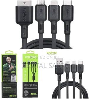 Oraimo 3in1 Usb Type C,Usb Charging Data Cable - Black