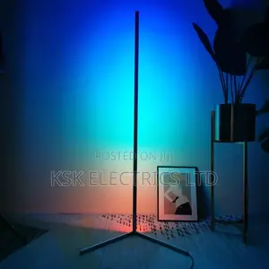 Modern Bedroom Led Corner Floor Lamp RGB Simple Black Design