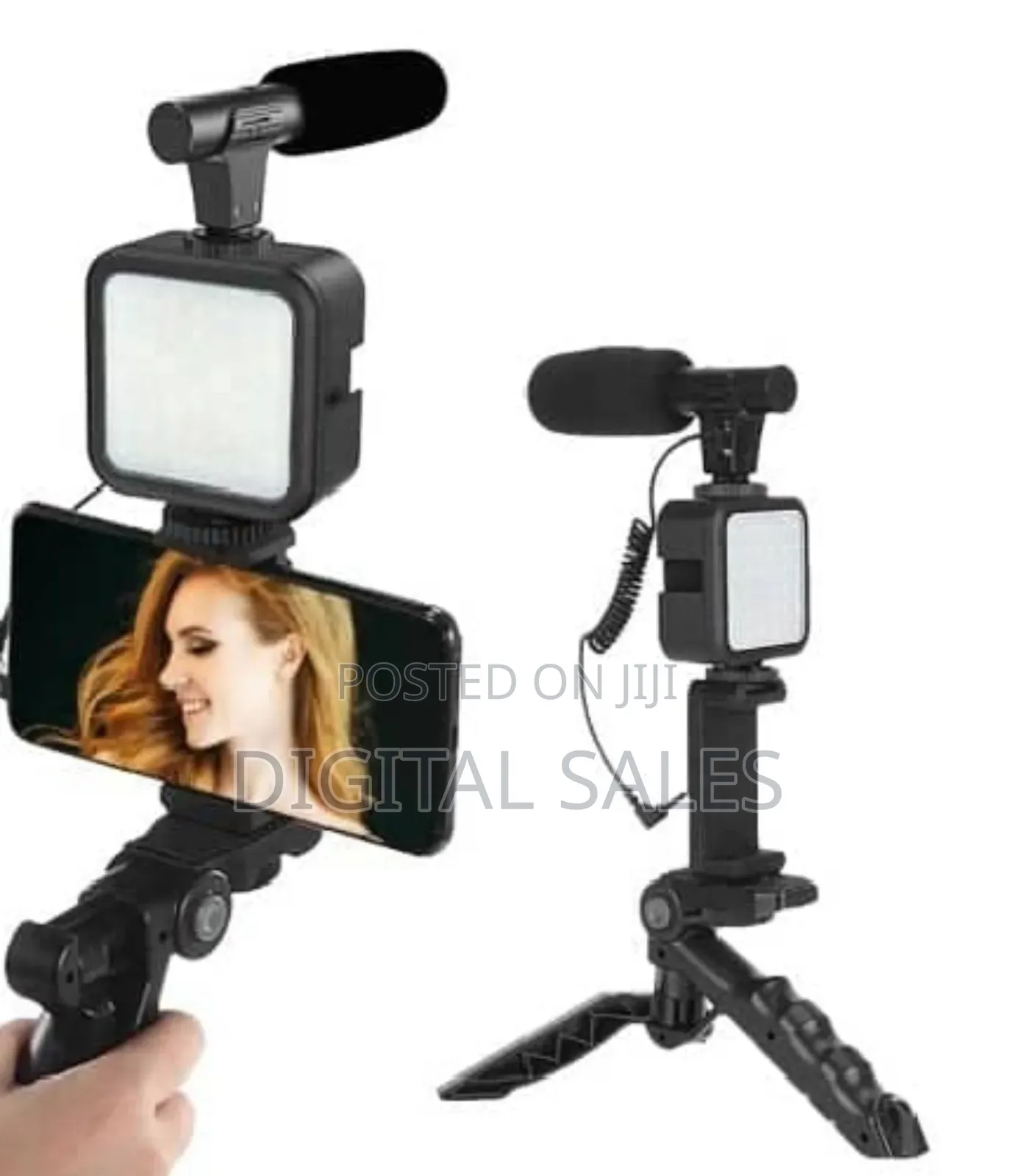 Phone Vlog Video Kit With Adjustable Tripod/ Stabilizer
