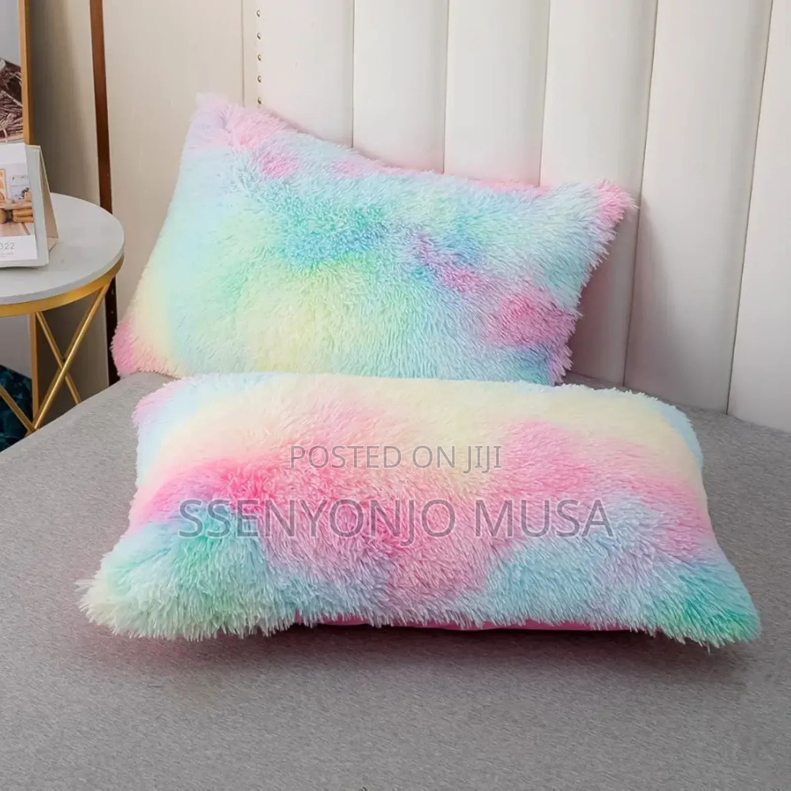 Rainbow Pink Faux Fur Comforter Set - Full/Queen, 6-Piece