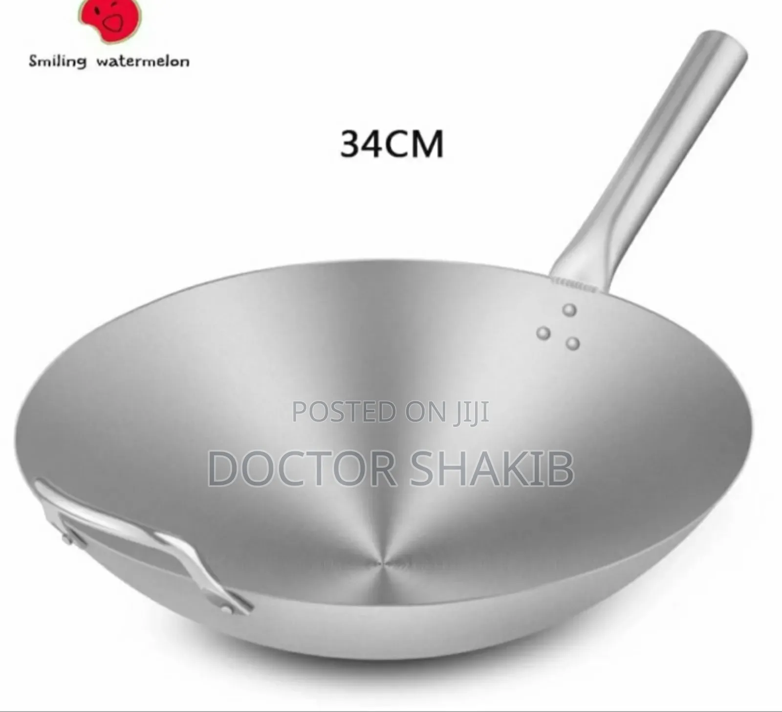 Strong 34cm Stainless Steel Frying Pan/Wok Pan