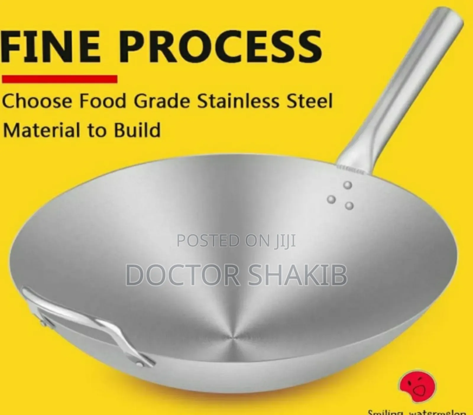 Strong 34cm Stainless Steel Frying Pan/Wok Pan