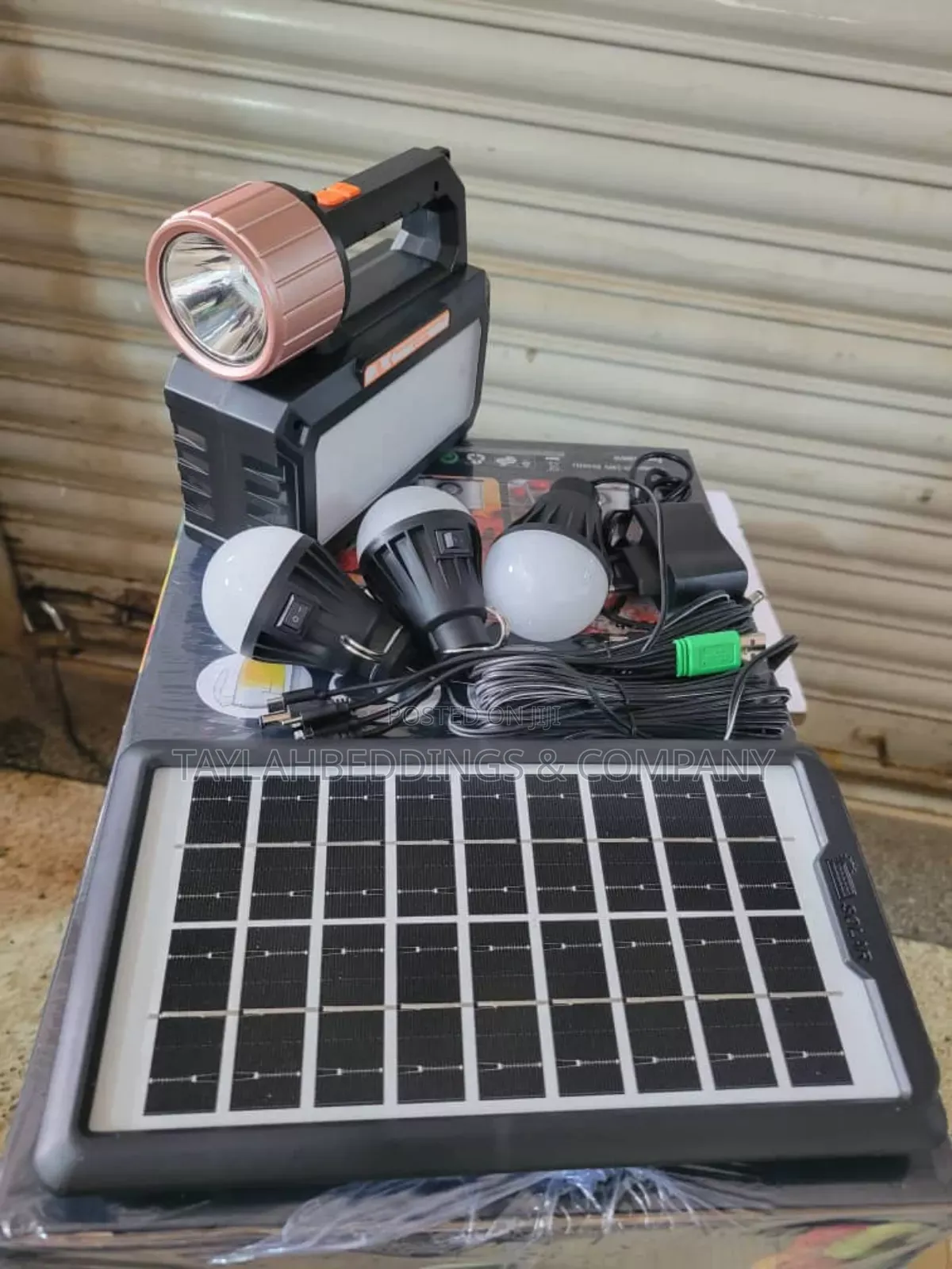 Mini Solar Lighting System With 4 Lights Solar Kit - Black