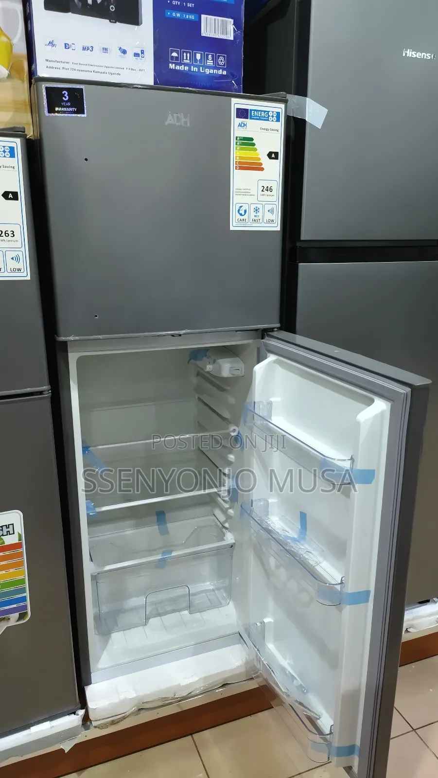 Adh Fridge 158l Top Mount Freezer Double Door - Silver