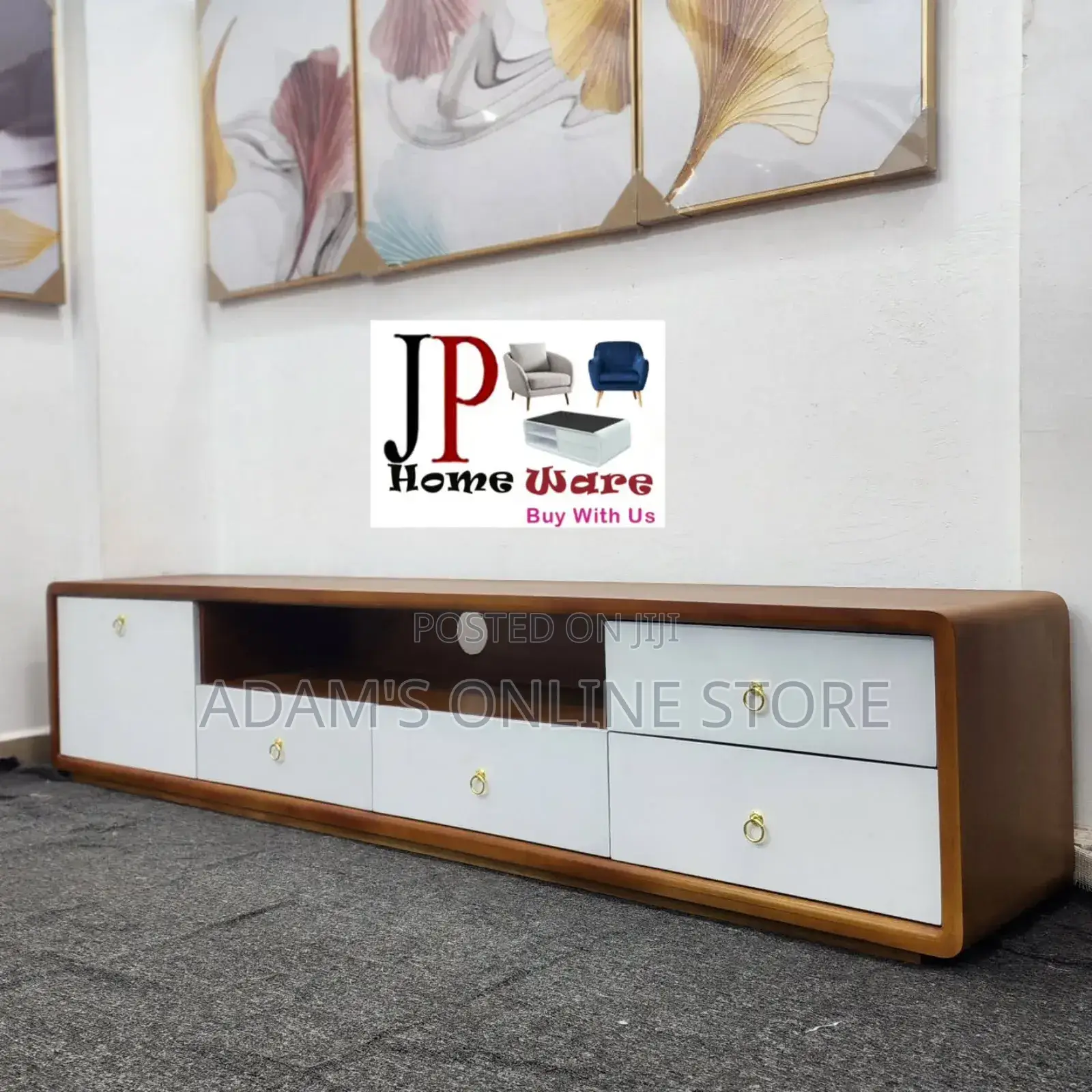 Mohunga and White Tv Stand Unit 200cm Length