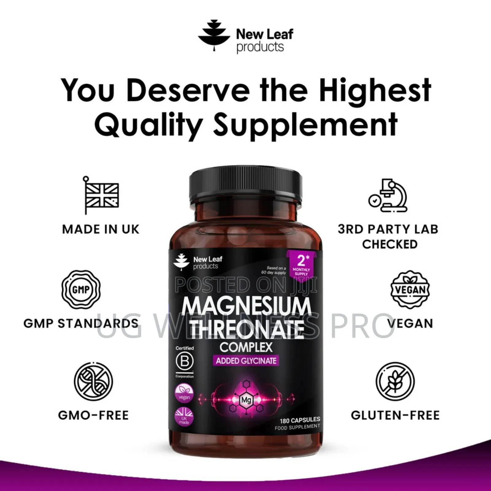 Magnesium Threonate Glycinate Complex Capsules 2 Month Suppl