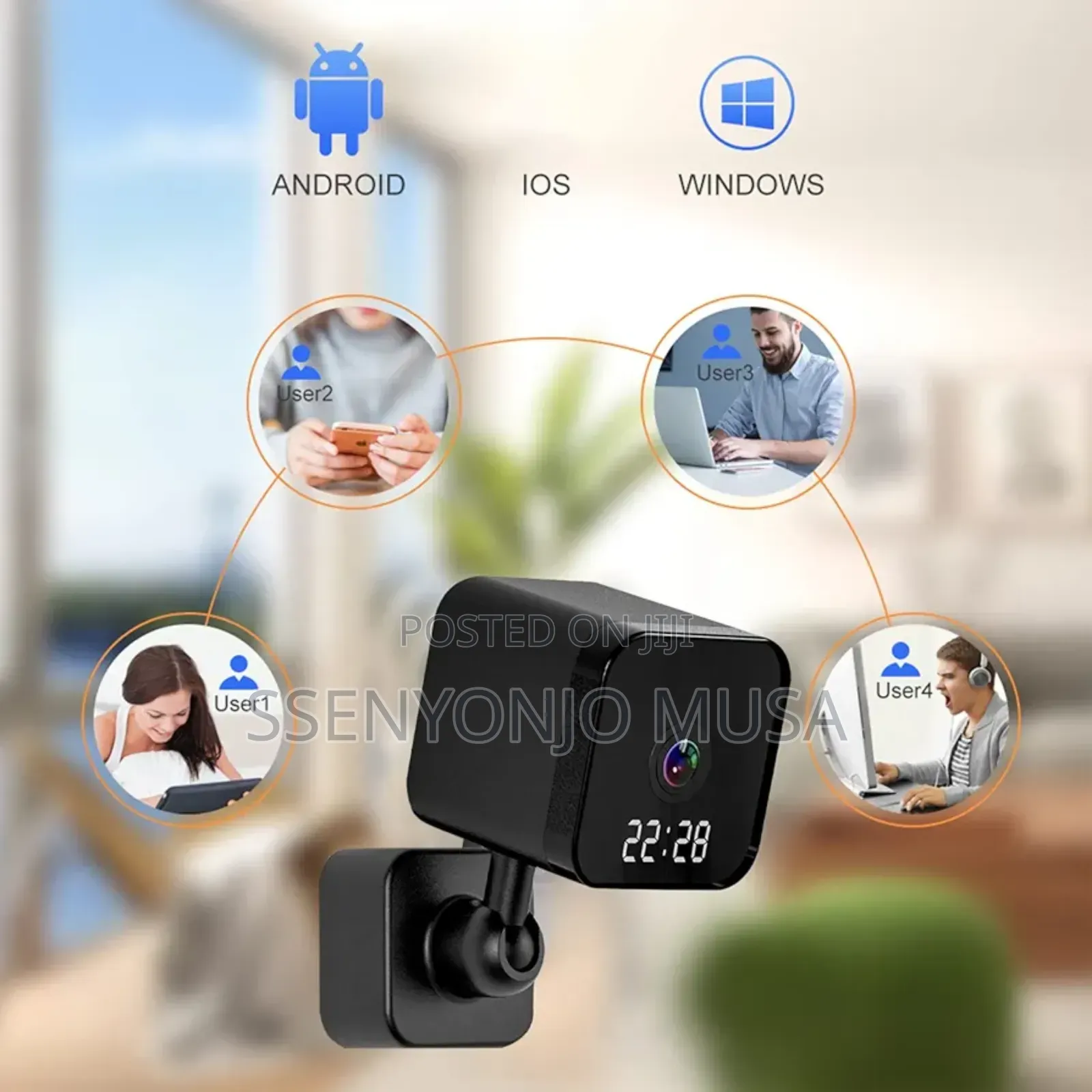 Smart Wifi Clock Spy Security Camera - 1080p, Two-Way Audio