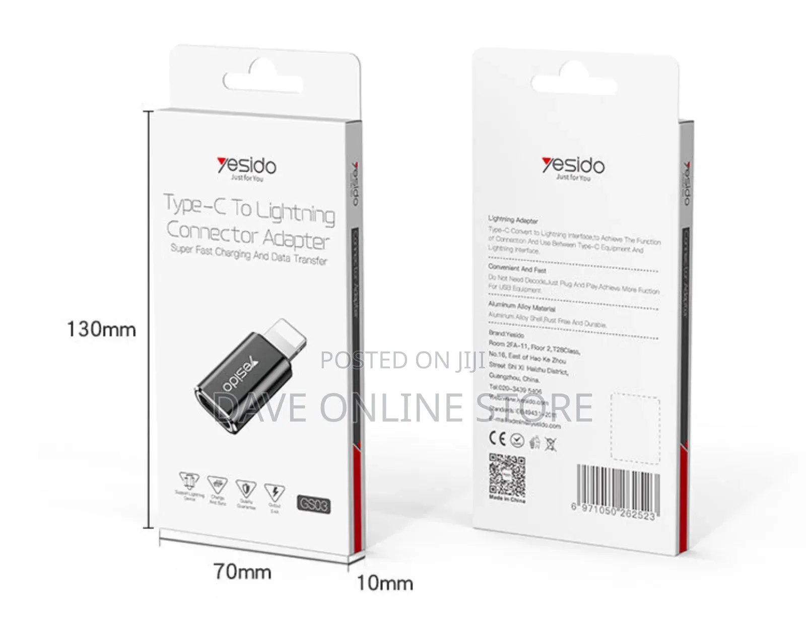 Type C to iPhone Connector: Yesido