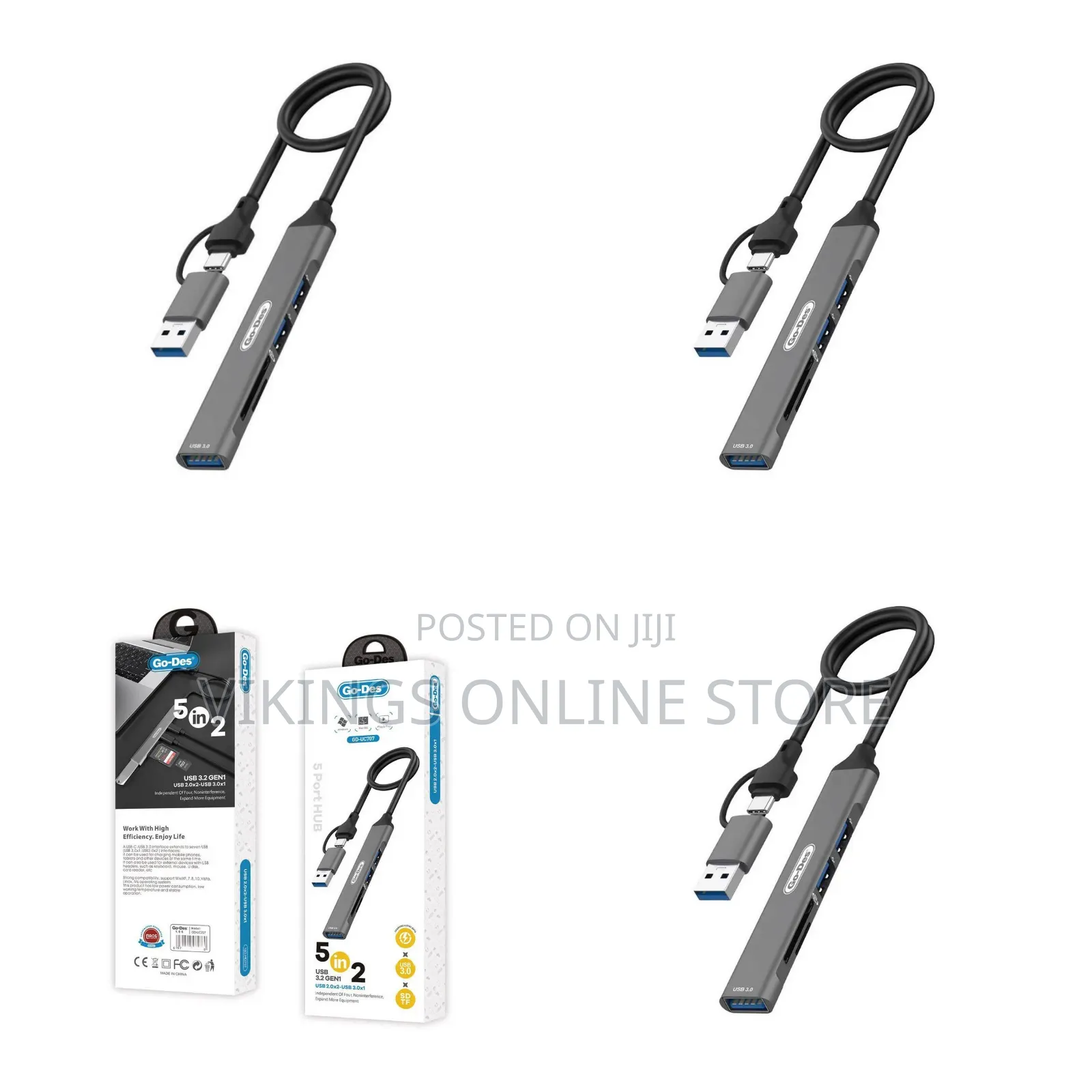 Go Des Gd-Uc707 Type-C Usb-a 5in2 Hub With Usb3.0 + Usb2.0