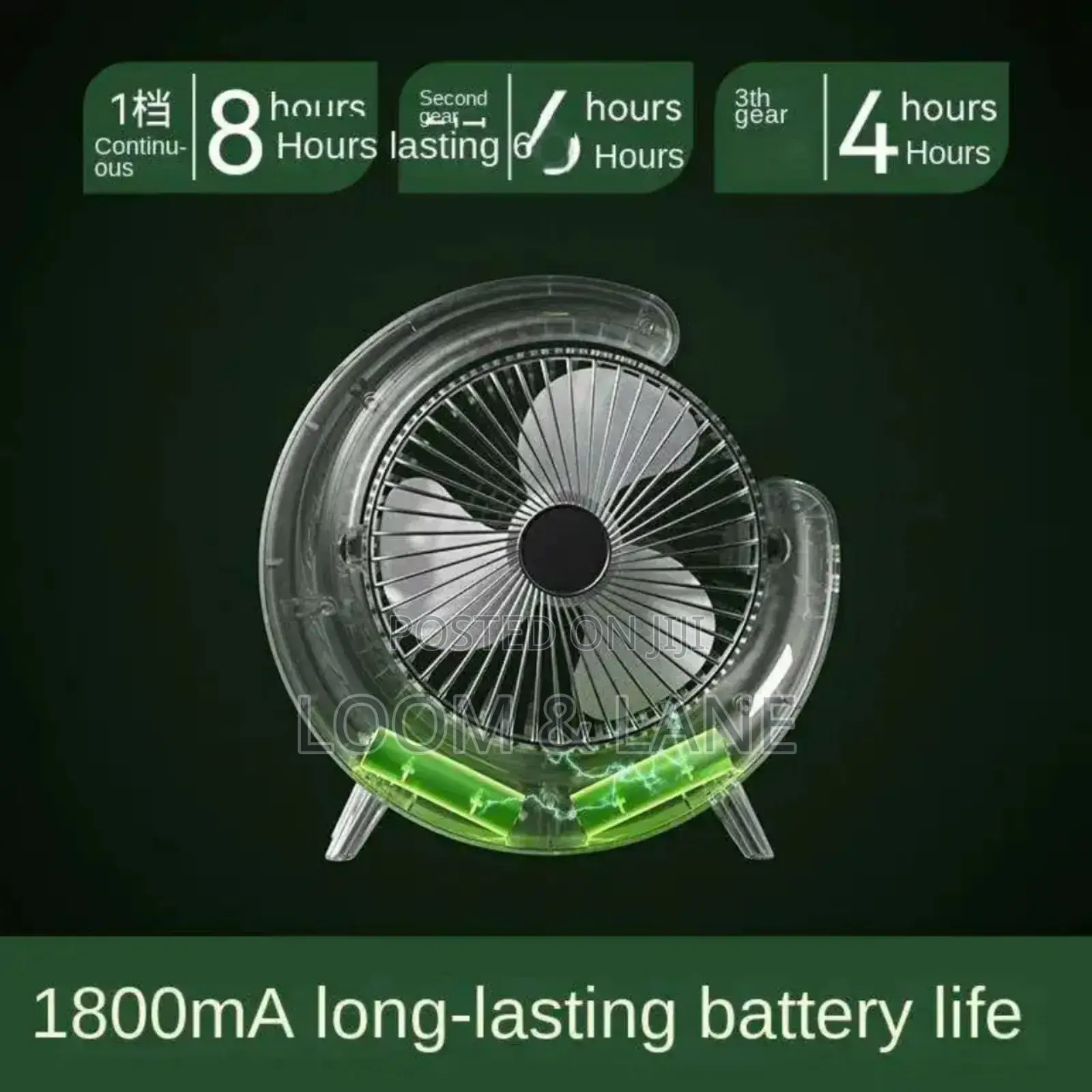 Portable Rechargeable Fan With Lights
