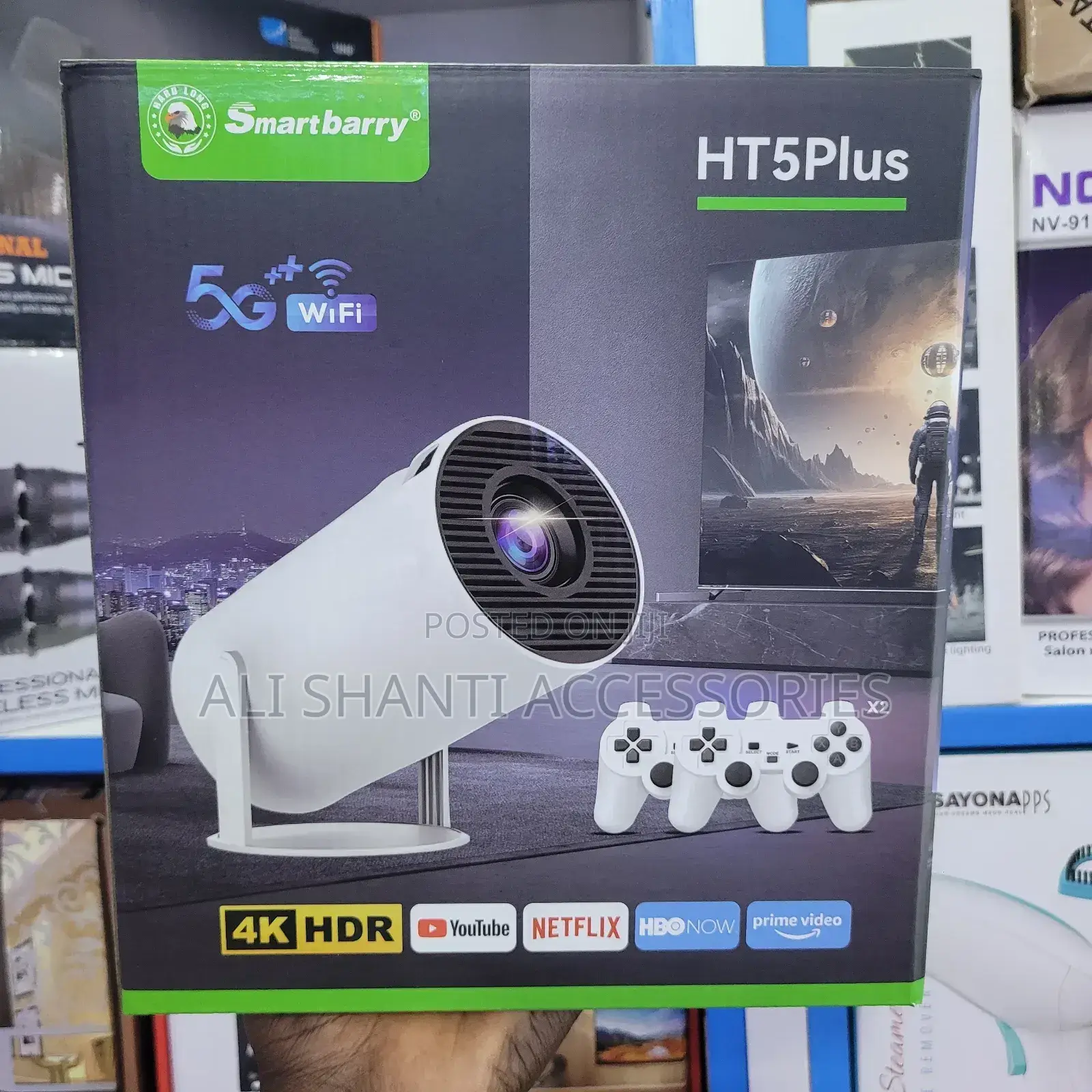 Smartbarry Ht5 Plus Wi-Fi Projector, Portable Smart Projecto