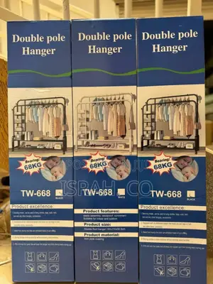 Clothing Rack With Two Horizontal Bars for Hanging Clothes