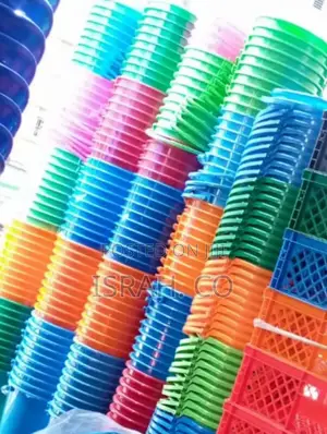 Of Colorful Plastic Buckets