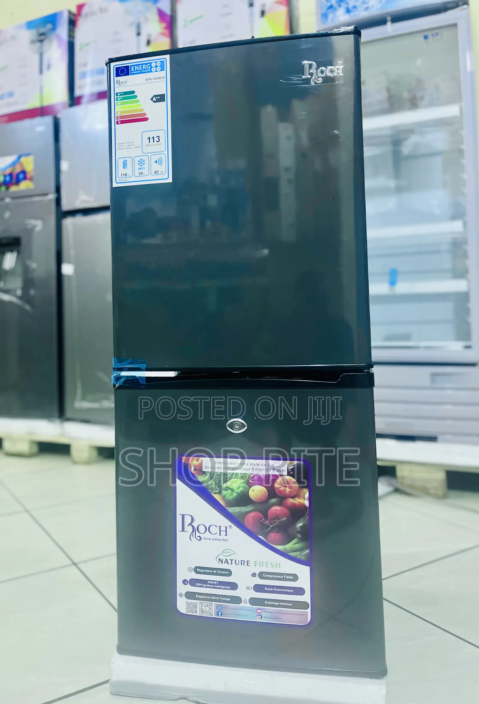 Roch Refrigerator 145 Liters Double Door Bottom Freezer