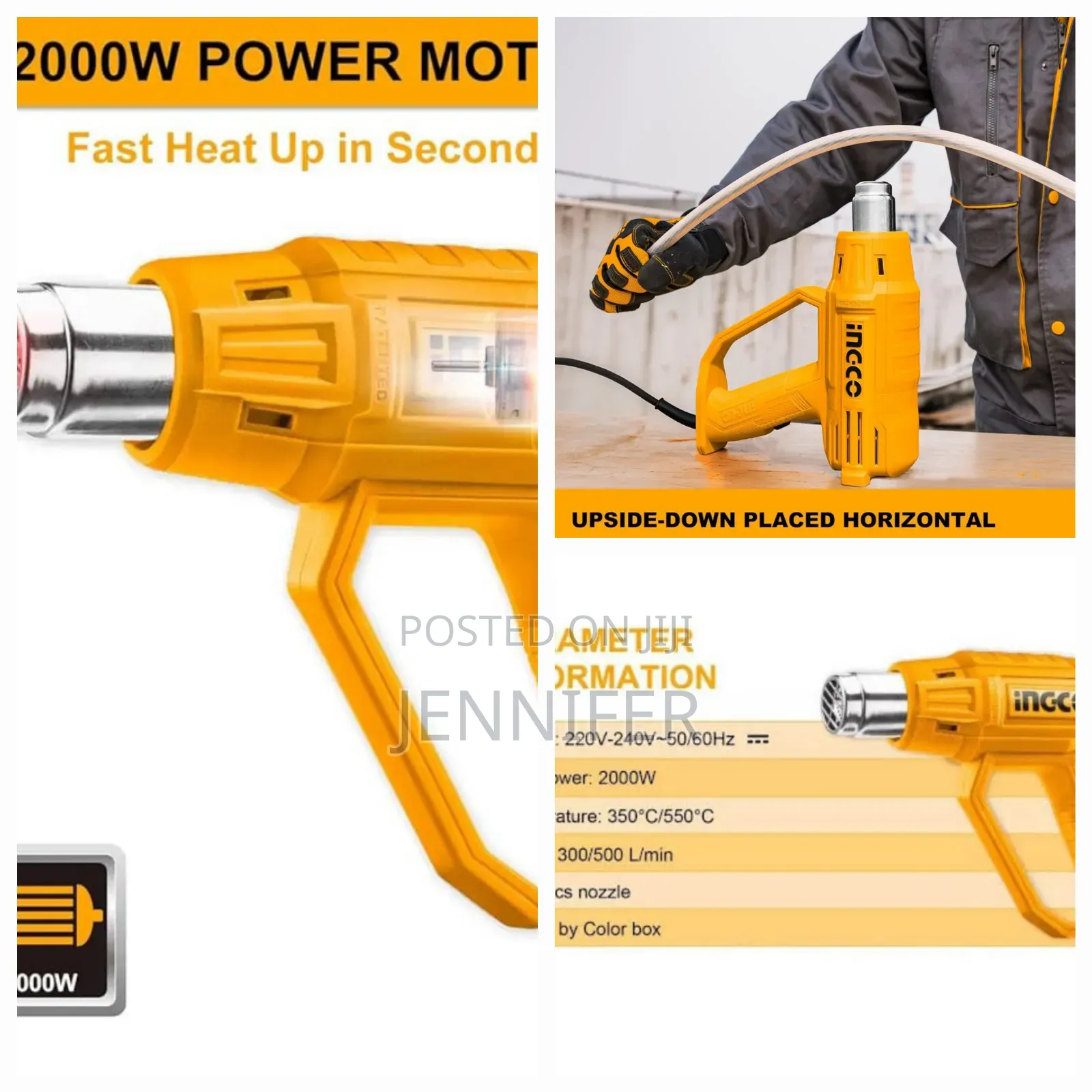 Ingco Heat Gun, 2000w Heavy Duty