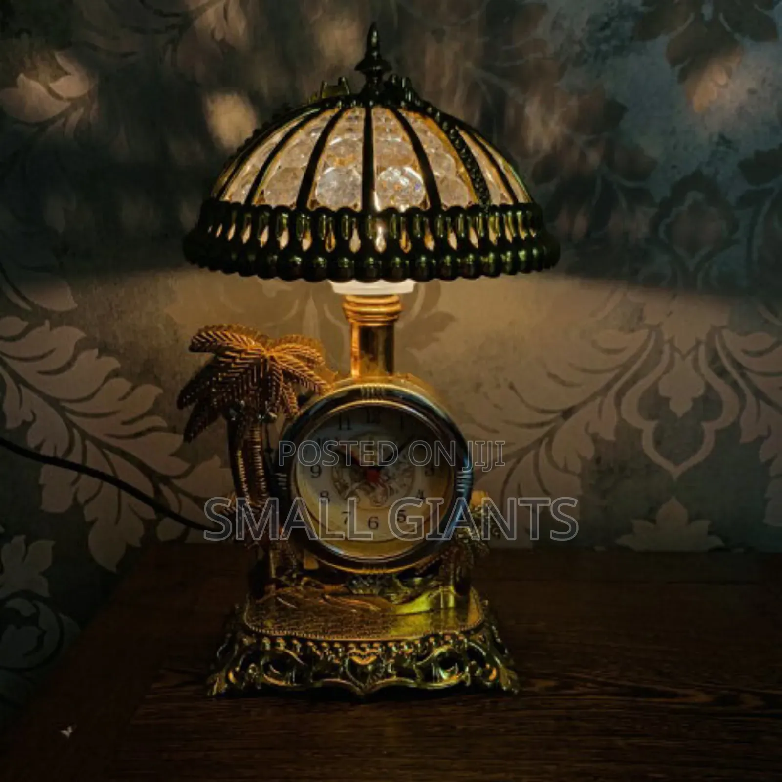 Classic Art Bedside Lamp With Alarm Clock