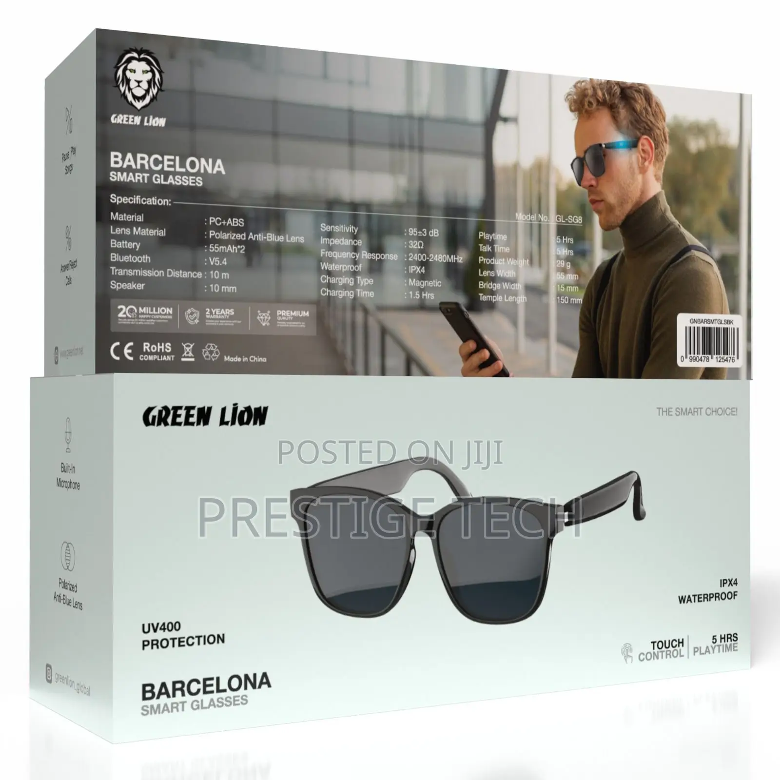 Green Lion Barcelona Smart Glasses / Bluetooth Glasses