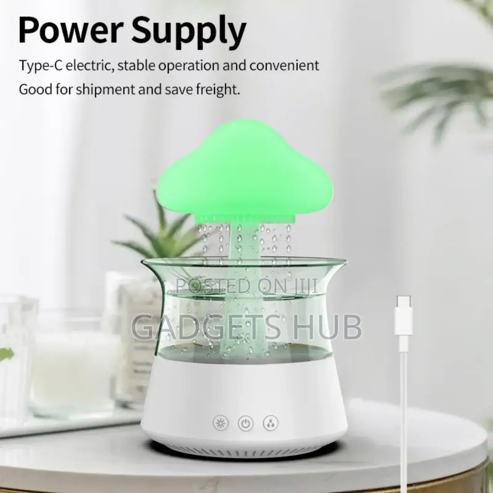 Raindrop Humidifier Mushroom Decoration
Ultrasonic Mist Make
