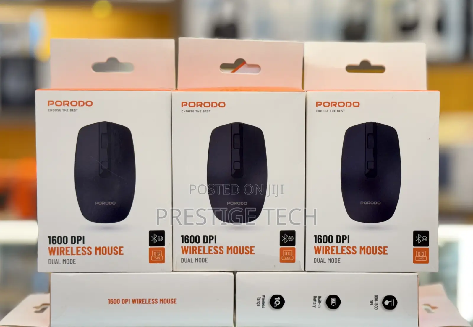 Porodo Wireless Bluetooth Rechargeable Mouse Dpi 1600