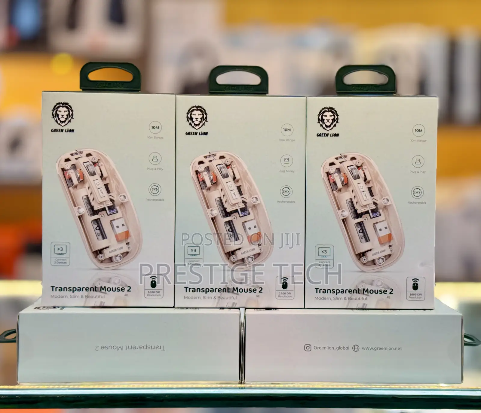Green Lion Rechargeable Transparent Mouse 2 1600dpi