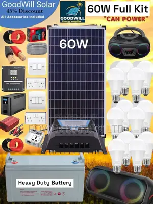 60w Solar Kit (60w Commercial Solar Energy System Full Kit )