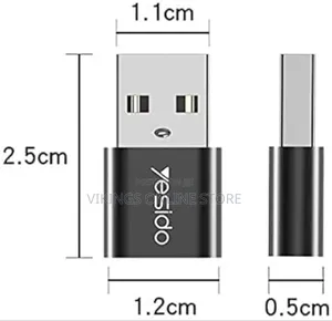 Yesido Gs09 Type-C to Usb Connector Adapter-Black