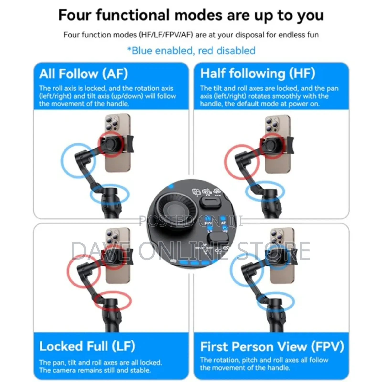 Yesido Sf27 4 Modes 3 Axis Handheld Gimbal Stabilizer