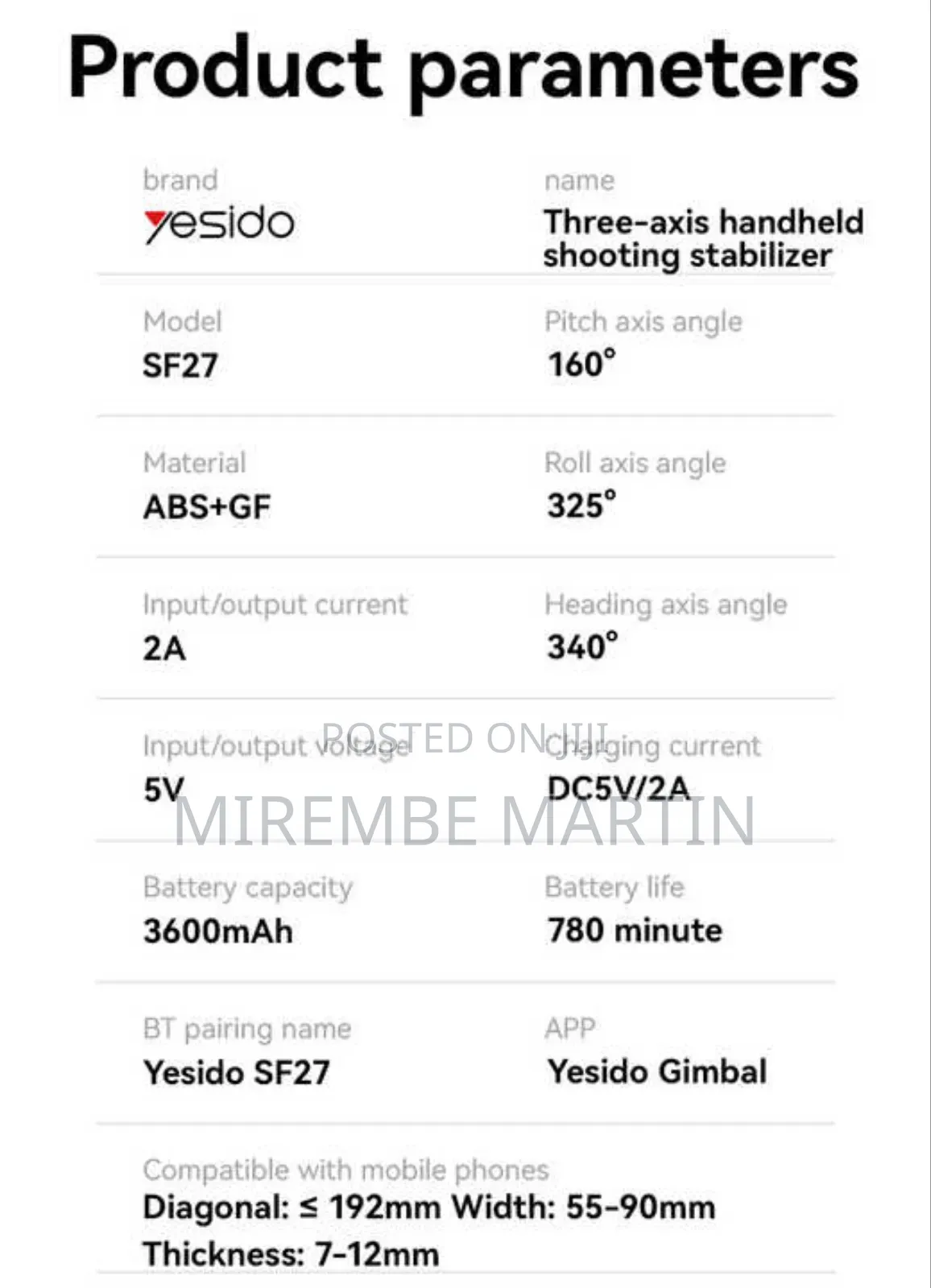 Three-Axis Shooting Gimbal Stabilizer Auto Face Tracking