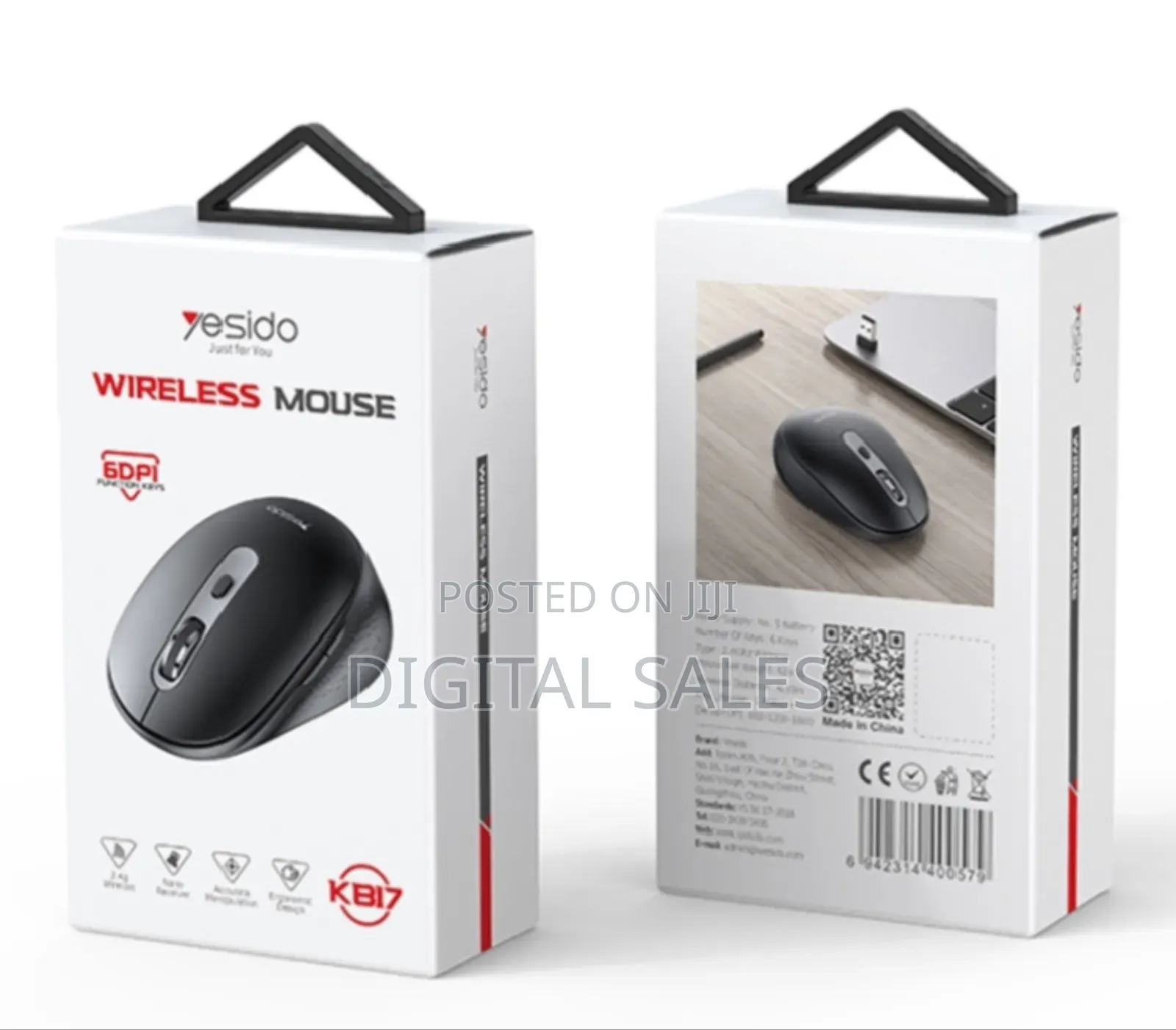 2.4ghz Wireless Optical Mouse With 1600 Dpi Yesido Kb17