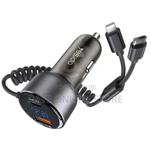 Yesido Y58 60w Super Fast Car Charger,Usb-C/Lightning Cable