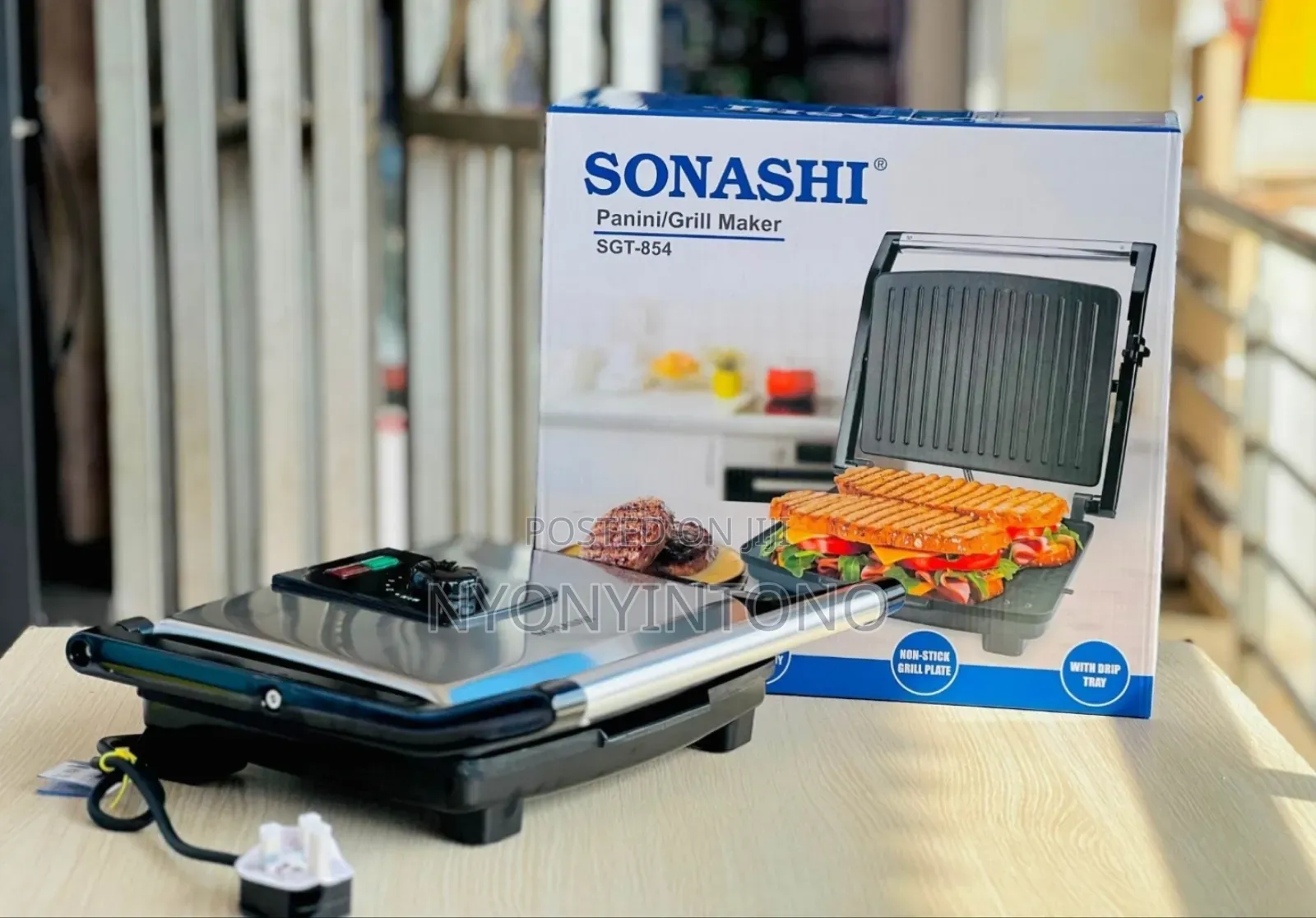 Sonashi Panini / Press Grill Maker With 2yrs Warranty