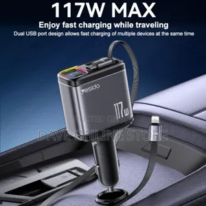 Yesido Y63 4 in 1 Usb Type-C+Usb Dual Line Car Fast Charger