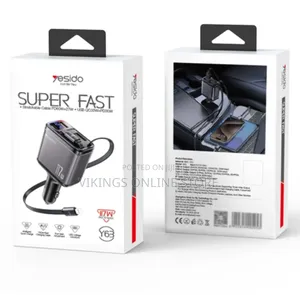 Y63 117w Led Power Display With Telescopic Cable Car Charger
