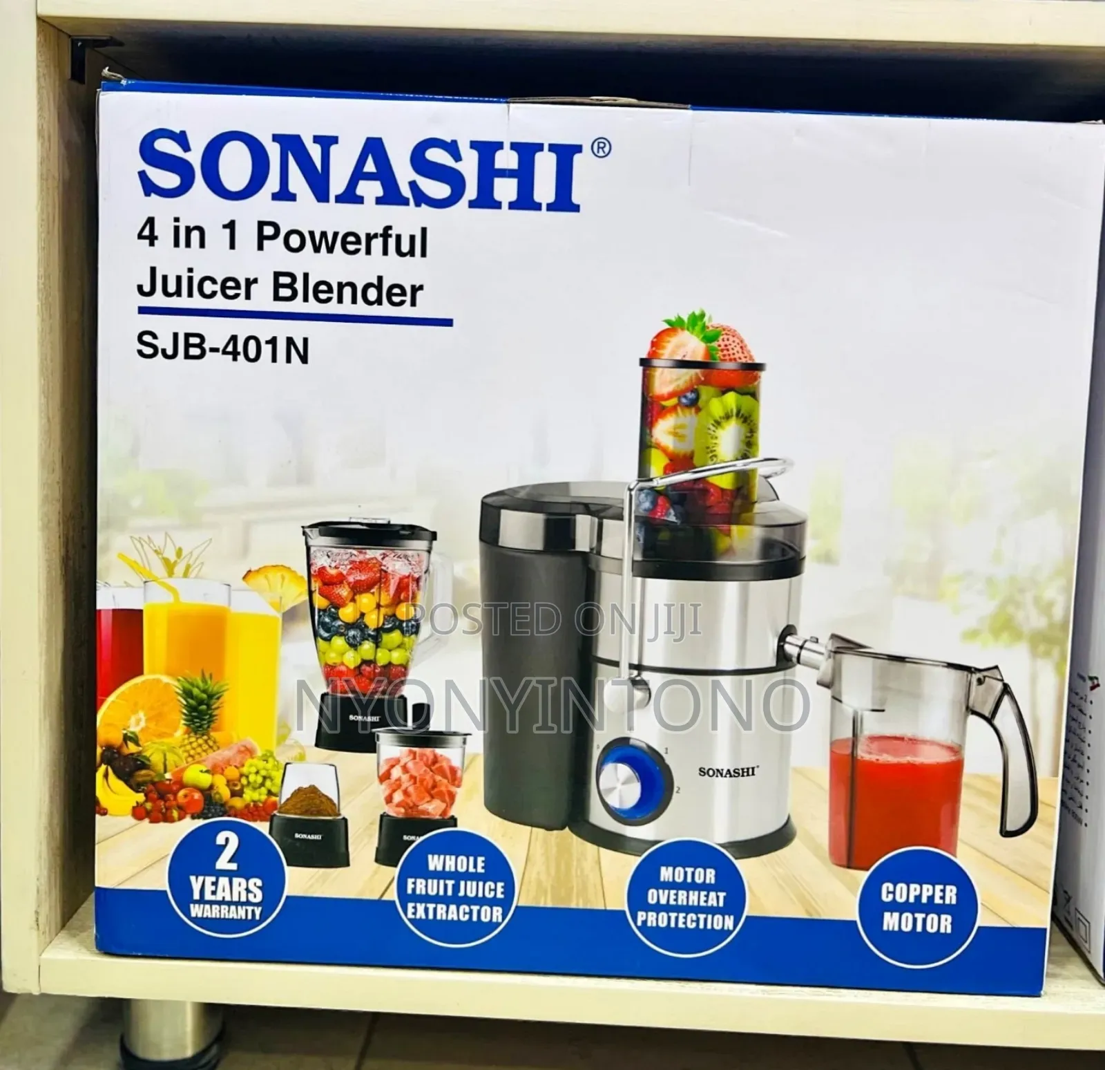 Sonashi 4 in 1 Powerful Blender, Juicer,Chopper Grinder