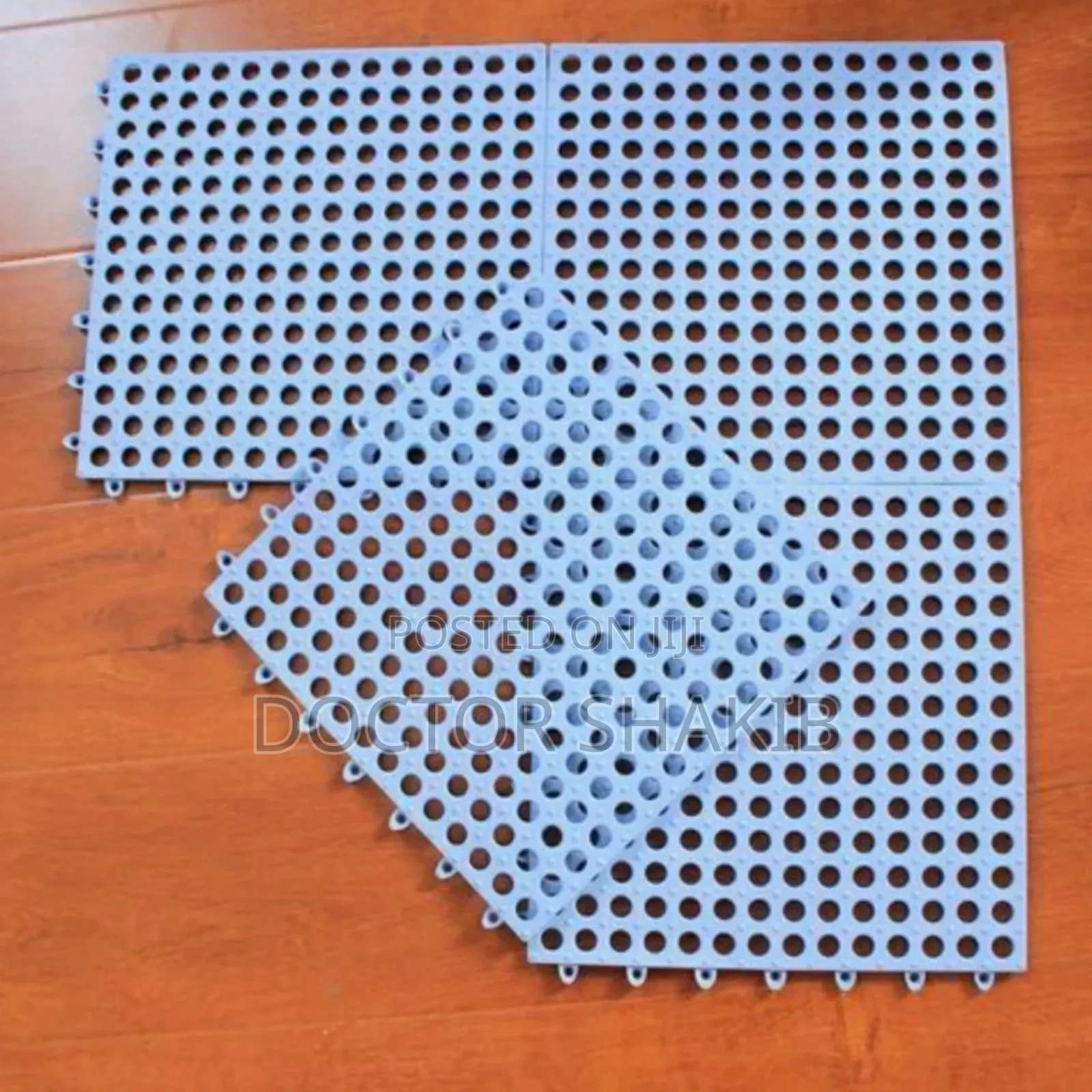 Interlocking Non Slip Bathroom Floor Tiles Rubber Mat - 4pcs