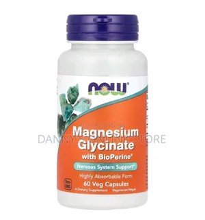 Now, Magnesium Glycinate, With Bioperine, 60 Capsules