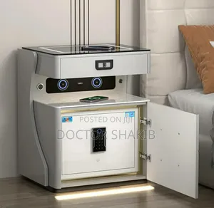 Smart Bedside Cabinet With Safe Box And Wireless Charging