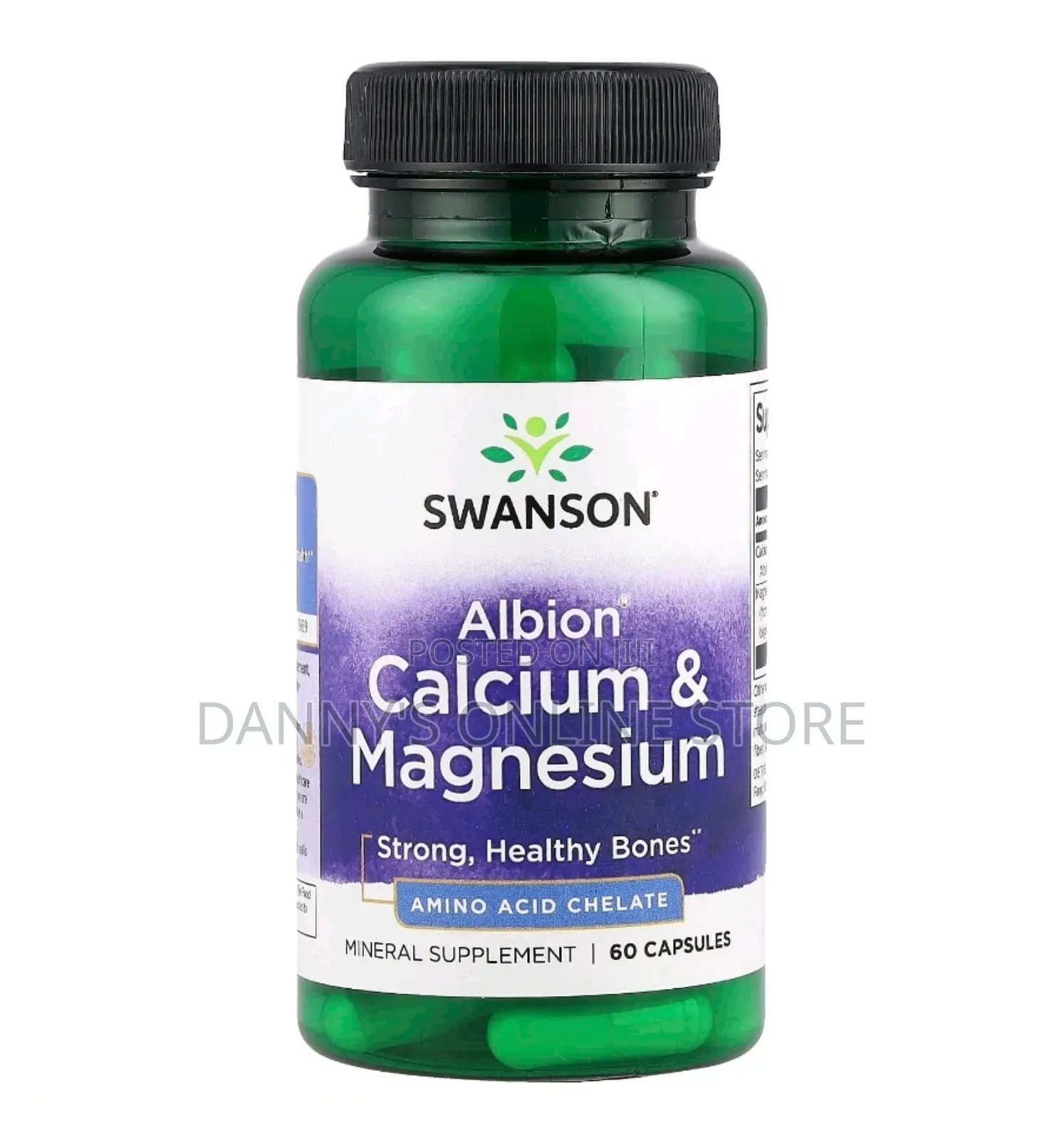 Swanson Albion Calcium Magnesium, 60 Capsules
