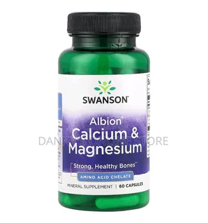 Swanson Albion Calcium Magnesium, 60 Capsules