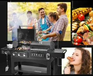 Commercial Luxury Gas Grill + Charcoal Smoker BBQ Grill