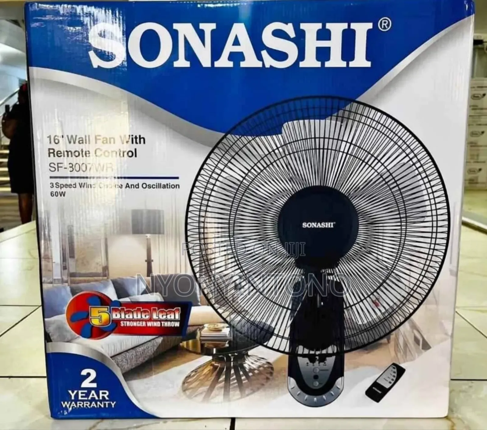 Sonashi 16" Wall Fan With Remote Control