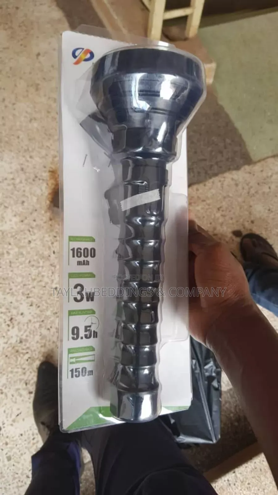 Dp Original Portable Rechargeable Flashlight Torch - Black
