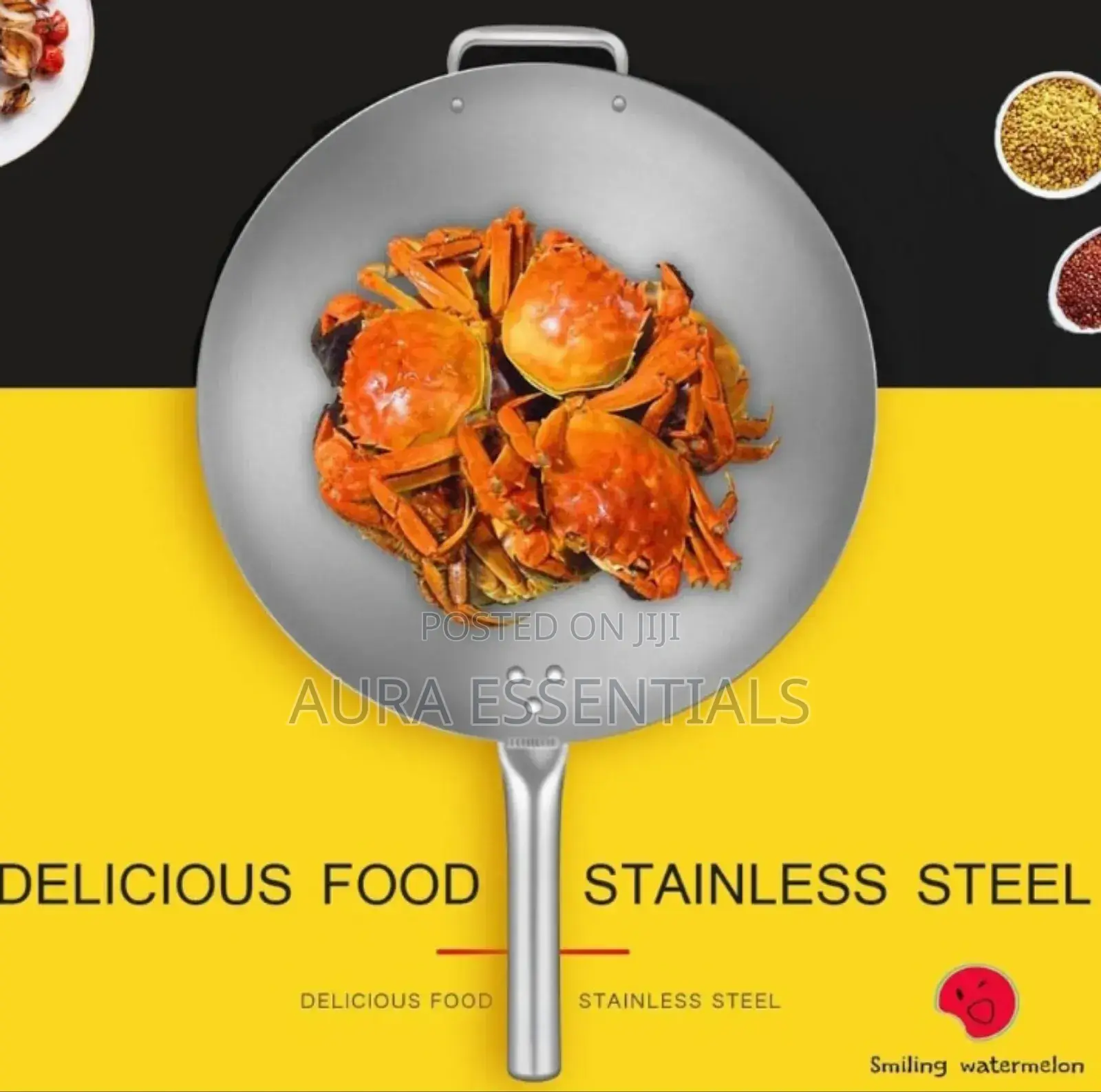 40cm Stainless Steel Frying Pan/Wok Pan